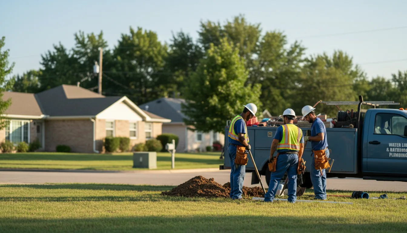 Residential water line and bathroom plumbing service in Trade, TN